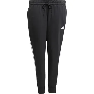 adidas Essentials 3-Stripes Fleece Slim Hose (Große Größen). schwarz|weiß 3XL
