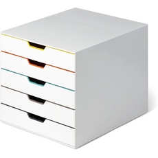 Bild Schubladenbox (Varicolor Mix) 5 Fächer, mit Etiketten zur Beschriftung, mehrfarbig