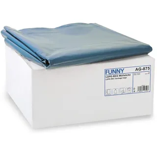 Funny - Recycelte Müllbeutel in Blau; reißfeste Müllsäcke 240l extra stark, Typ 80, lose, 1er Pack (1 x 100 Stück)