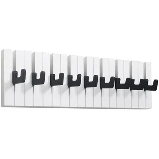 Ricoo Garderobenleiste Piano Design 9 Haken Weiß