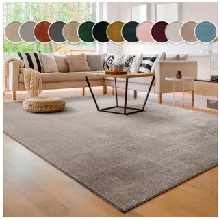 Paco Home Teppich »Cadiz 630«, rechteckig, 22 mm Höhe, Uni-Farben, besonders weich, auch als Läufer erhältlich, waschbar