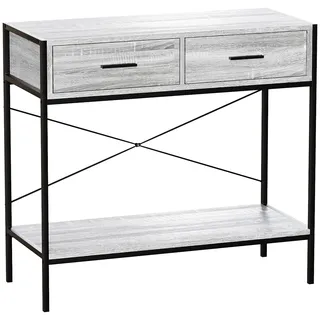 Vida Designs Brooklyn Konsolentische, Holz, Grey, 2 Schublade