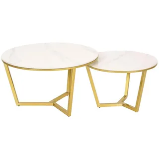 furnlux Modig Weiß/Gold Marmor 80 x 45 x 80 cm