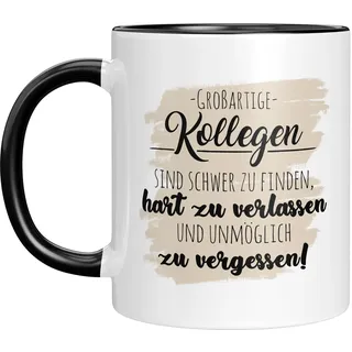 TassenTicker - Großartige Kollegen sind schwer zu finden - Abschiedsgeschenk - Jobwechsel - Kollegin - Kollege - Geschenk - Abschied - Arbeitskollegin - freundinnen (Schwarz), (TT6669)