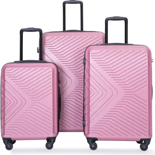Travelhouse Trolleyset Bali, 4 Rollen, (Komplett Set, 3 tlg., 3-er Koffer Set), Inneinader stapelbar. Standfüße mit Hängefunktion M&L Pink - Rosa