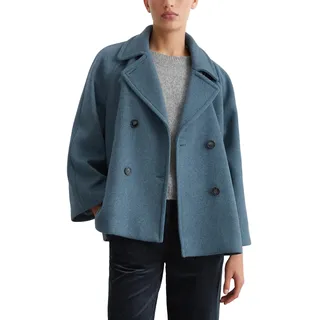 Marc O'Polo Damen Cabanjacke mit Reverskragen elegant, Blau (Hazy Blue), 38