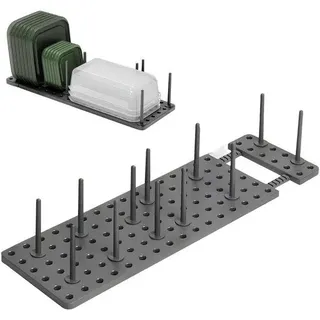 Serviettenrek mit 12 Stützen - Serviettenrek für Teller - Serviettenrek mit Lederfach - Serviettenrek für Tische - Serviettenrek in kompakter Größe - Serviettenrek aus hochwertigem Material