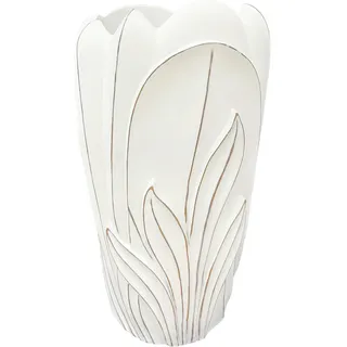 Ambia Home Vase , Braun, Weiß , Kunststoff , zylindrisch , 48 cm , handgemacht, zum Stellen, auch für frische Blumen geeignet , Dekoration, Vasen, Bodenvasen