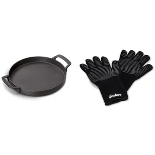 Enders® SWITCH GRID Pfanne, aus Gusseisen, Gasgrill mit Rost-in-Rost System, #7792 & Grill Handschuhe aus feuerfestem Aramid, 8785, hitzebeständig, Handschuhe für Gas-Grill, BBQ, Backofen