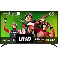 CHIQ 65 Zoll Fernseher,U65H7A,4K Smart TV,Android 11,WiFi,Bluetooth,Dolby Vision,Play Store, Google Assistant,Chromecast,Netflix,Triple Tuner(DVB-T2/T/S2/C), HDMI2.0, Schwarz