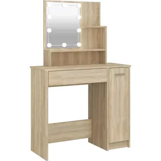 vidaXL Schminktisch mit LED Sonoma-Eiche 86,5x35x136 cm - Braun