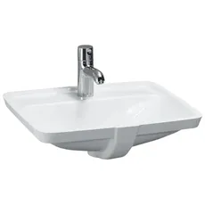 Laufen PRO S Einbauwaschtisch, ohne Hahnloch, mit Überlauf, 525x400mm, US geschl., H811966, Farbe: Weiß mit LCC Active