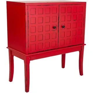 Wanderlust Holzschrank aus Holz 81x39x90 , Rot , Holzwerkstoff , 82x90x39 cm , Esszimmer, Anrichten