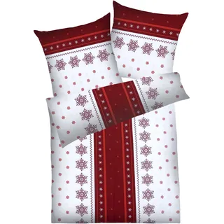 Dyckhoff Schneeflocke Frottee Rot 135 x 200 cm + 2 x 80 x 80 cm