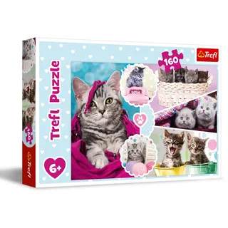 Trefl Trefl, Puzzle, Niedliche Katzen, 160 Teile, für Kinder ab 6 Jahren