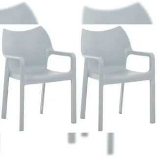 CLP Diva Gartenstuhl 57 x 53 x 84 cm hellgrau 2 St.