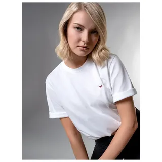 T-Shirt TRIGEMA "TRIGEMA Classic Tee", Damen, Gr. XL, weiß, Single Jersey, 100% Baumwolle, Basic, lang, Rundhals, Shirts T-Shirt