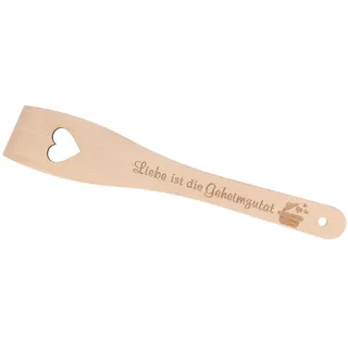 Spruchreif | Pfannenwender aus Holz mit Herz und Gravur | Pfannenwender mit Spruch | Küchenhelfer | Geschenk Valentinstag | Liebe