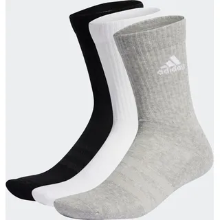 Adidas Cushioned Crew Socken 3 Paar Medium Grey Heather / White / Black 28-30