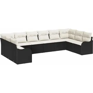vidaXL Gartensofa-set Schwarz 344 x 177,5 x 85 cm Poly-Rattan - Schwarz