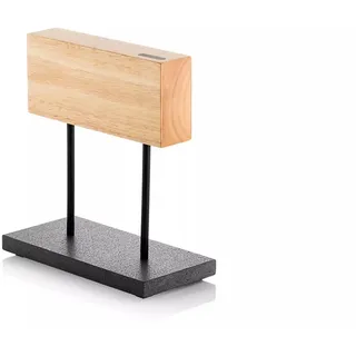 STYLE DE VIE - Magnetischer Messerständer mit Steinsockel, Eiche - Schwarz, Gold