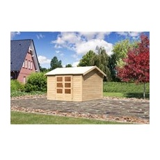 Karibu Holz-Gartenhaus Timra Naturbelassen Satteldach 300 cm x 300 cm