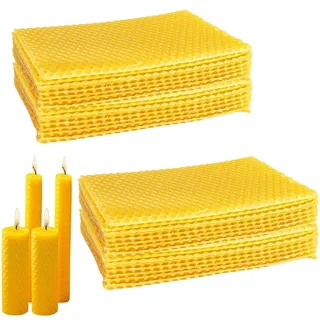 Bienenwachsplatten 40 Stück Natur Bienenwachs 13x9cm Gelb DIY Kerzenherstellung Imkerei Handwerk Pflege vielseitig verwendbar