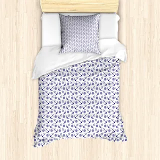 ABAKUHAUS Navy blau Mantele, Anker und Helms, Milbensicher Allergiker geeignet mit Kissenbezügen, 135 cm x 200 cm - 80 x 80 cm, Dunkelblau Weiß - Blau