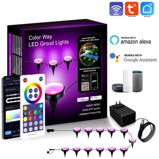 Tuya RGBIC LED Bodenleuchten Smart WiFi und Bluetooth Gartenbeleuchtung