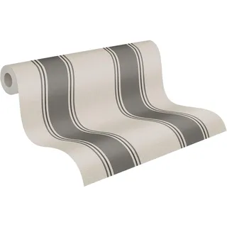 Livingwalls Vliestapete Streifen 399832 in Beige/Grau