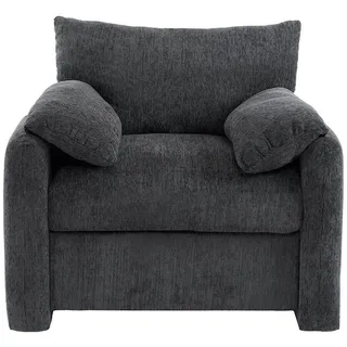 Komhtom Einzelsofa in Grau Chenille-Stoff , Kunststoff , Mode , 82x84x96 cm , Wohnzimmer, Sofas & Couches, Sofas