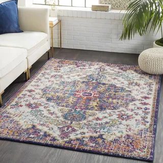 Livabliss Lou Asmara Vintage Teppich 160x220 cm – Weinrot, Blau