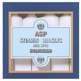 Asp-Holmblad Advents-Stumpenkerzen Weiß mit Speer