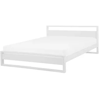 Beliani Holzbett Weiß 180 x 200 cm