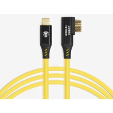CobraTether Kabel USB-C auf Micro-B 90°, 10 m, Gelb