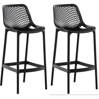 Set mit 2 Outdoor-Barhockern – Barhocker – Wasserabweisende und UV-beständige Farbe: Schwarz