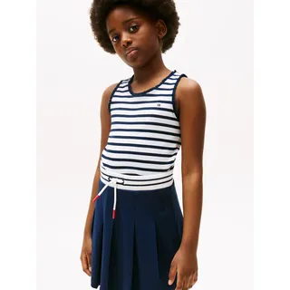 Tommy Hilfiger Tanktop »ESSENTIAL RIB LACE TANK TOP« mit Spitze, mit Logostickerei, blau