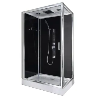 SANOTECHNIK Trend 3 Komplettdusche 120 x 210 cm rechts schwarz/getönt
