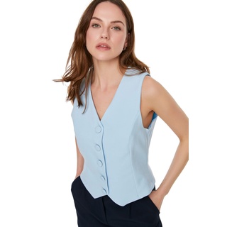 TRENDYOL Damen -Weste Blause Sweet Blue Buttoned Vest, Clear, Clear Blue, 36 EU