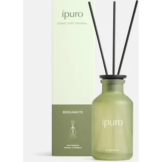 ipuro Classic Raumduft mit Stäbchen BERGAMOTE 240ml - Raumerfrischer, Asiatische Frische mit grüner Limette & Zitronengras Duft - Diffuser mit Stäbchen - Belebender Lufterfrischer für die Wohnung