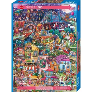 HEYE Puzzle Happy Town: Guten Abend! 1000 Puppen
