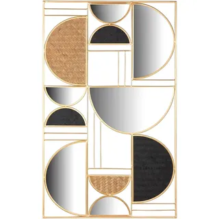 Casablanca Metallbilder Wanddeko Bilder Metall – moderne Wanddekoration Wohnzimmer – Wandbild 3D Metallbild Wand Deko Wall Decoration 57 x 91 cm Schwarz Gold Natur