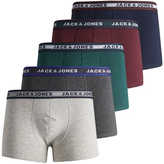 JACK & JONES 5er-Pack Basic Trunks Kurze Unterhosen Logo Print Design JACOLIVER Farben:Mehrfarbig, Größe Hosen:S