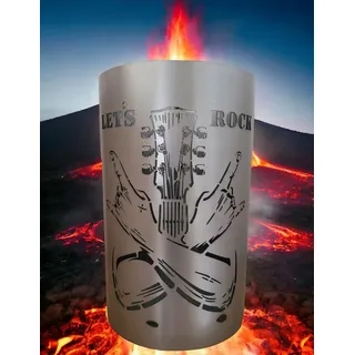 Feuertonne / Feuerkorb mit Motiv Let`s Rock