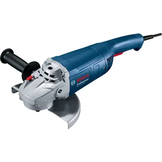 Bosch GWS 20-230 J inkl. Zweilochschlüssel, Aufnahmeflansch, Spannmutter, Abdeckschutz, Zusatzhandgriff