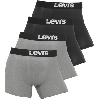 Levi's Levi's® Boxershorts »Men Solid Logo Boxer 4er Pack«, (Packung, 4er-Pack), mit breitem Logobund Levi's® grau/schwarz