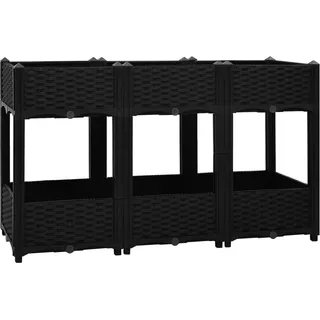vidaXL Hochbeet 120x40x71 cm Polypropylen - Schwarz