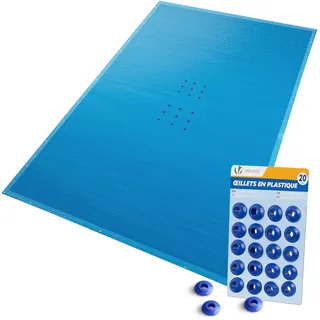 VOUNOT® Poolabdeckung Rechteckig 6x12m, Pool Abdeckplane PE 160g/m2, Wasserdicht UV-beständig Reißfest, Doppelte Poolplane mit DIY-Drainagelöchern & Aluminiumösen, für Aufstellpools, Dunkelblau