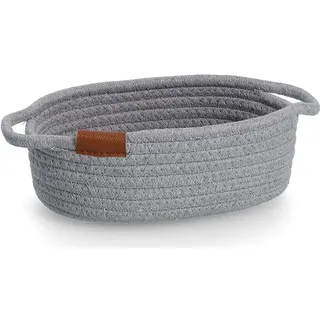 Zeller 14438 Aufbewahrungskorb, Baumwolle/Polyester, grau, ca. 22 x 17 x 8,5 cm