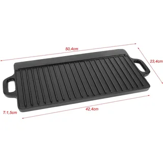 El Fuego Grillplatte 50,4 x 23,3 cm Gusseisen schwarz
